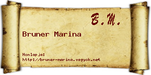 Bruner Marina névjegykártya